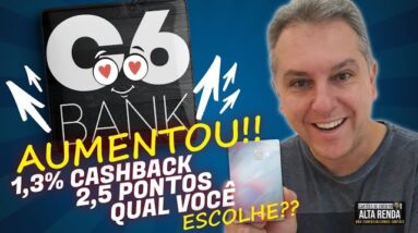 💳MEGA NOVIDADE DO C6BANK: AGORA MAIS CHASH 1.3% OU PONTOS 2.5 QUE NUNCA EXPIRA. SERÁ O MELHOR?