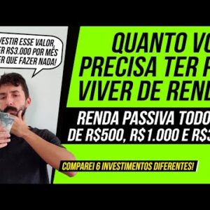 QUANTO VOCÊ PRECISA para VIVER DE RENDA (RENDA PASSIVA de R$500, R$1.000 e R$3.000 TODO MÊS!)