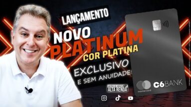 💳C6BANK LANÇA SEU NOVO CARTÃO MASTERCARD PLATINUM NA COR PLATINA SEM ANUIDADE. E COM PONTOS.