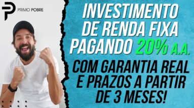 RENDA FIXA PAGANDO MAIS DE 20%! (Setor Imobiliário / Prazo de 3 Meses / Garantia Real / INCO)